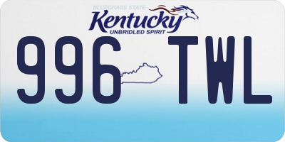 KY license plate 996TWL