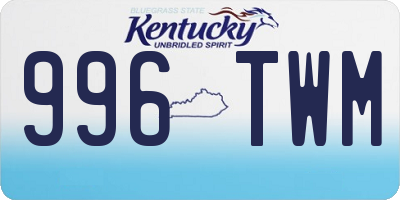KY license plate 996TWM