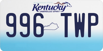 KY license plate 996TWP