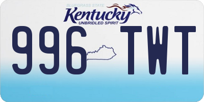 KY license plate 996TWT