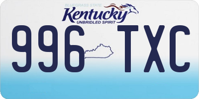 KY license plate 996TXC