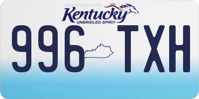 KY license plate 996TXH