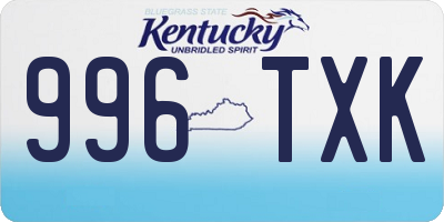 KY license plate 996TXK
