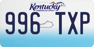KY license plate 996TXP