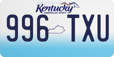 KY license plate 996TXU