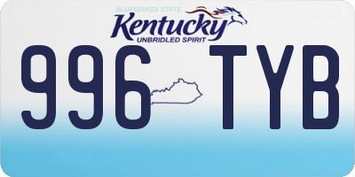 KY license plate 996TYB