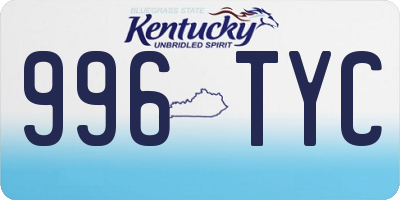 KY license plate 996TYC