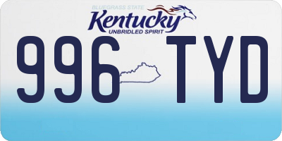 KY license plate 996TYD