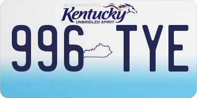 KY license plate 996TYE