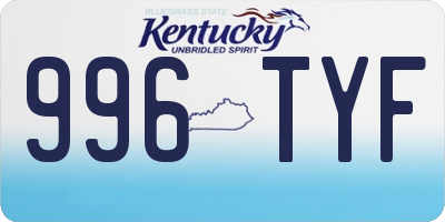KY license plate 996TYF