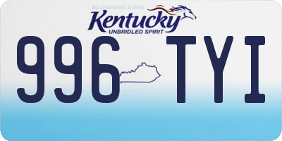 KY license plate 996TYI