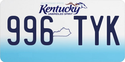 KY license plate 996TYK