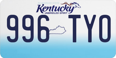 KY license plate 996TYO