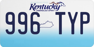 KY license plate 996TYP