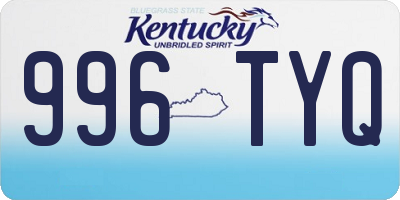 KY license plate 996TYQ