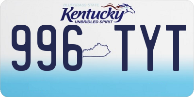 KY license plate 996TYT