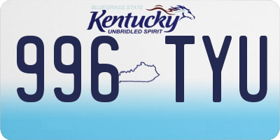 KY license plate 996TYU