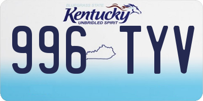 KY license plate 996TYV