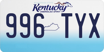 KY license plate 996TYX