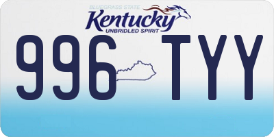 KY license plate 996TYY