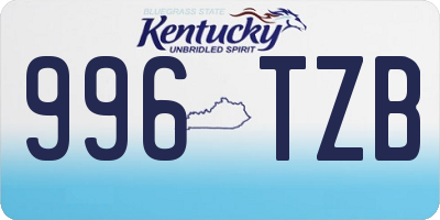 KY license plate 996TZB