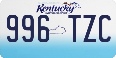 KY license plate 996TZC