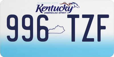 KY license plate 996TZF