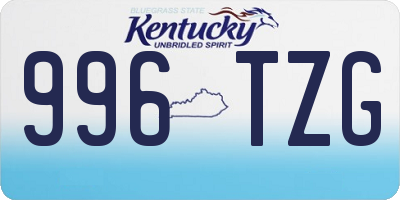KY license plate 996TZG