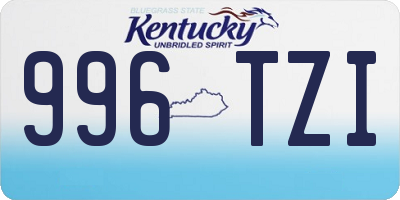 KY license plate 996TZI
