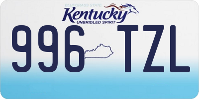 KY license plate 996TZL