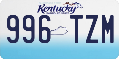 KY license plate 996TZM