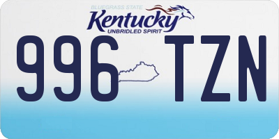 KY license plate 996TZN