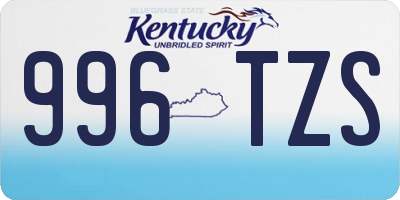 KY license plate 996TZS