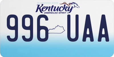 KY license plate 996UAA