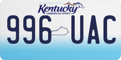 KY license plate 996UAC