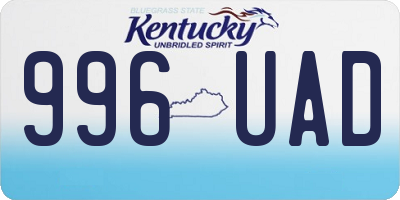 KY license plate 996UAD