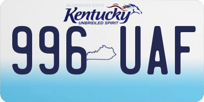 KY license plate 996UAF