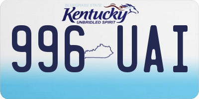 KY license plate 996UAI