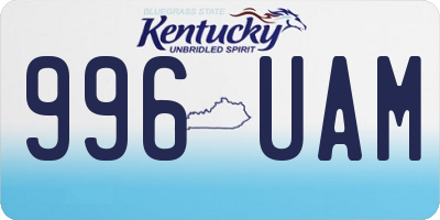 KY license plate 996UAM