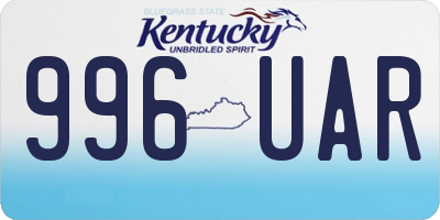 KY license plate 996UAR