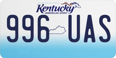 KY license plate 996UAS