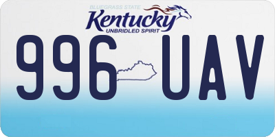 KY license plate 996UAV