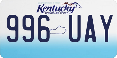 KY license plate 996UAY