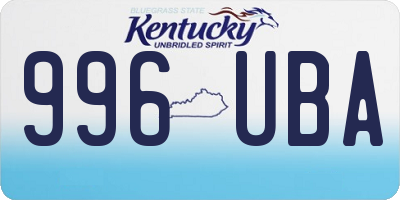 KY license plate 996UBA