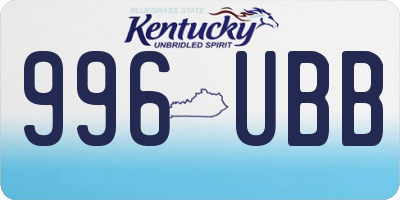 KY license plate 996UBB