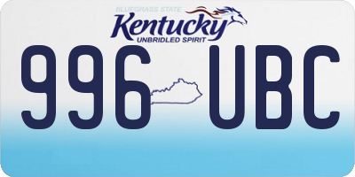 KY license plate 996UBC
