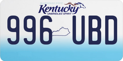 KY license plate 996UBD