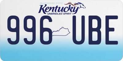 KY license plate 996UBE