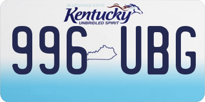 KY license plate 996UBG