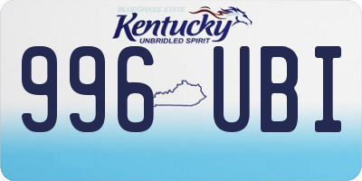 KY license plate 996UBI